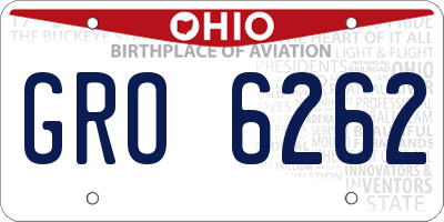 OH license plate GRO6262