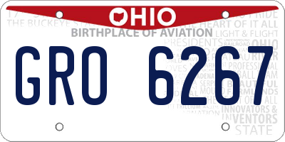 OH license plate GRO6267