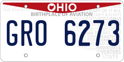 OH license plate GRO6273