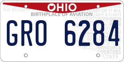 OH license plate GRO6284