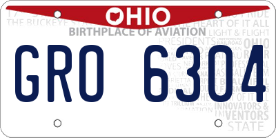 OH license plate GRO6304