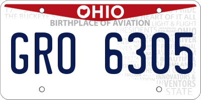 OH license plate GRO6305
