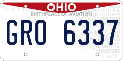 OH license plate GRO6337