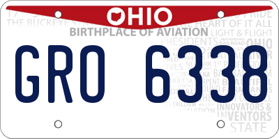 OH license plate GRO6338