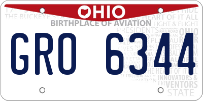OH license plate GRO6344