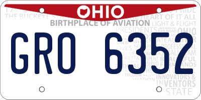 OH license plate GRO6352