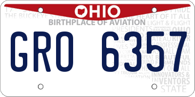 OH license plate GRO6357