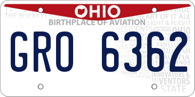 OH license plate GRO6362