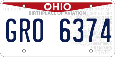 OH license plate GRO6374