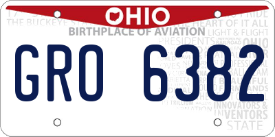 OH license plate GRO6382