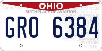 OH license plate GRO6384