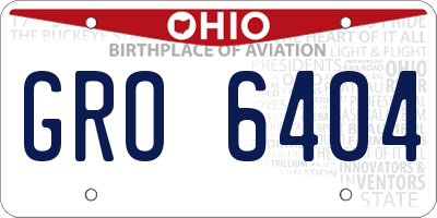 OH license plate GRO6404