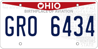 OH license plate GRO6434