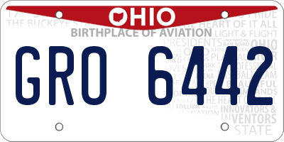OH license plate GRO6442