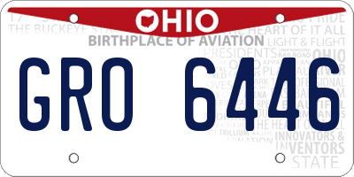 OH license plate GRO6446