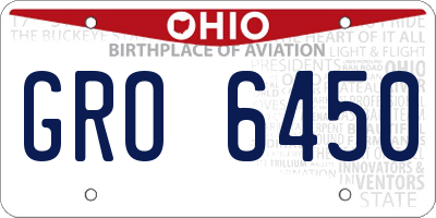 OH license plate GRO6450