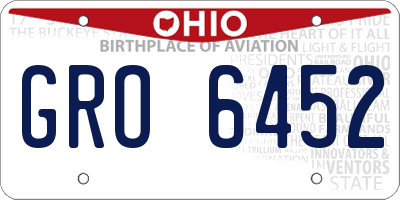 OH license plate GRO6452