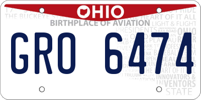 OH license plate GRO6474