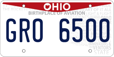 OH license plate GRO6500