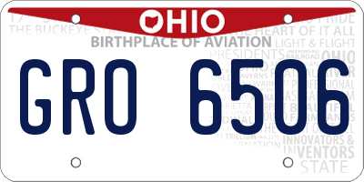 OH license plate GRO6506