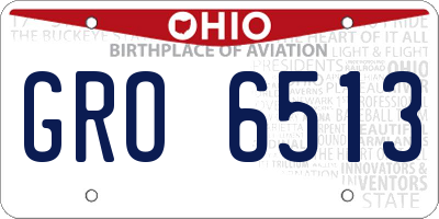 OH license plate GRO6513