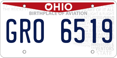 OH license plate GRO6519
