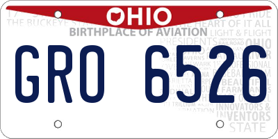 OH license plate GRO6526