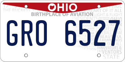 OH license plate GRO6527