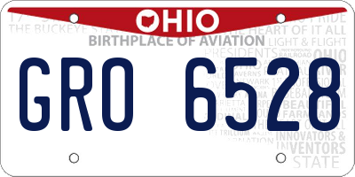 OH license plate GRO6528