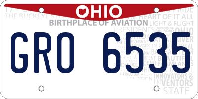 OH license plate GRO6535