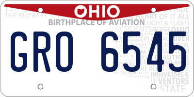 OH license plate GRO6545