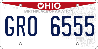 OH license plate GRO6555