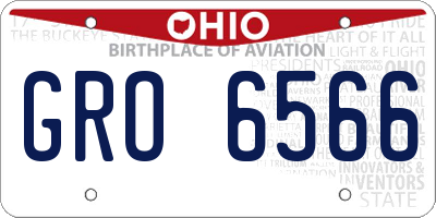 OH license plate GRO6566