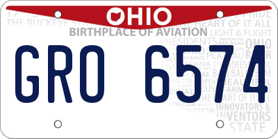 OH license plate GRO6574