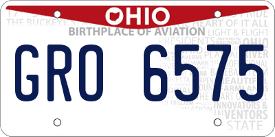 OH license plate GRO6575