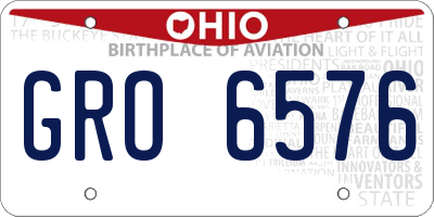 OH license plate GRO6576