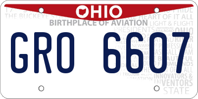 OH license plate GRO6607