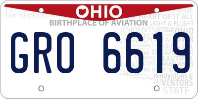 OH license plate GRO6619