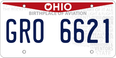 OH license plate GRO6621