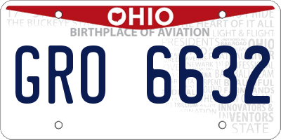 OH license plate GRO6632