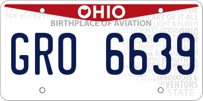 OH license plate GRO6639