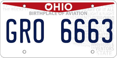 OH license plate GRO6663