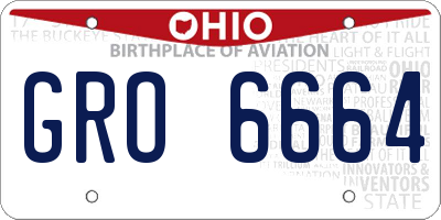 OH license plate GRO6664