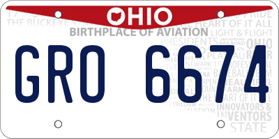 OH license plate GRO6674