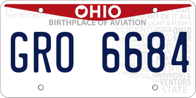 OH license plate GRO6684