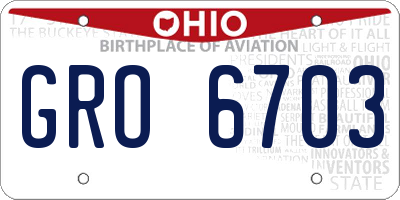 OH license plate GRO6703