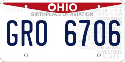 OH license plate GRO6706