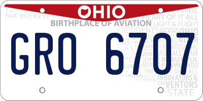 OH license plate GRO6707