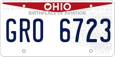 OH license plate GRO6723