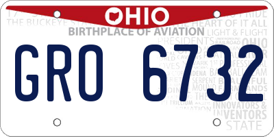 OH license plate GRO6732